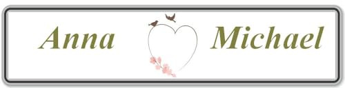 1x Hochzeit Autoschild mit Wunschtext Hochzeitsschild Hochzeitsauto Kennzeichen aus Aluminium Digital Druck (Hochzeit,Blüte,Frühling)