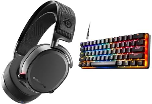 SteelSeries Arctis Pro Wireless – Kabelloses Gaming-Headset 2 & Apex Pro Mini HyperMagnetic Gaming-Tastatur – Die weltweit schnellste Tastatur – RGB – PBT-Keycaps – USB-C – Deutsches Tastatur