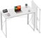 Coavas Klappbarer Schreibtisch, Einfache Montage, 100 cm Schmaler Computertisch mit Stauraum, Platzsparend für Büro, Homeoffice, Wohnzimmer und Arbeitszimmer, Stabil, Weiß