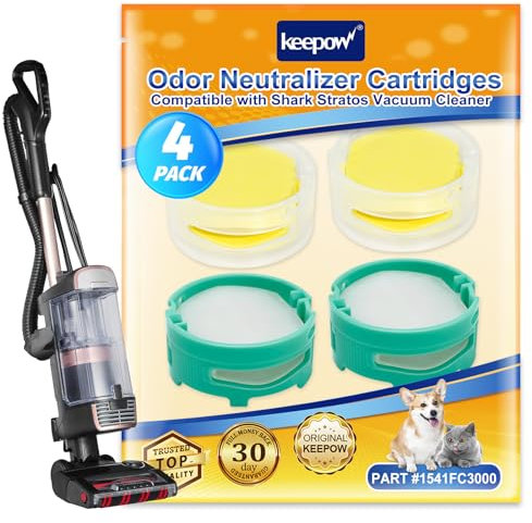 KEEPOW 4 Pack Anti Odour Cartridge for Shark, Odor Neutralizer Cartridge for Shark Stratos HZ3000UKT, IZ400UK, IZ400UKT, IZ420UKT, NZ860UK, NZ860UKT, AZ913UK,AZ913UKT(Original+Lemon)