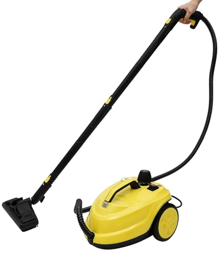 PUDLOR Dampfreiniger, 2000W Reinigungsmaschine mit 13 Zubehör 1,8L Tank Dampfbesen, für die Reinigung von Teppichen Böden Sofas Fensterreinigung Auto