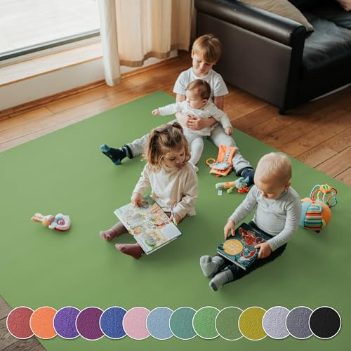 Krabbelunterlage SanoSoft XXL made in Germany - Öko-Tex 100 240x1000cm Olivgrün