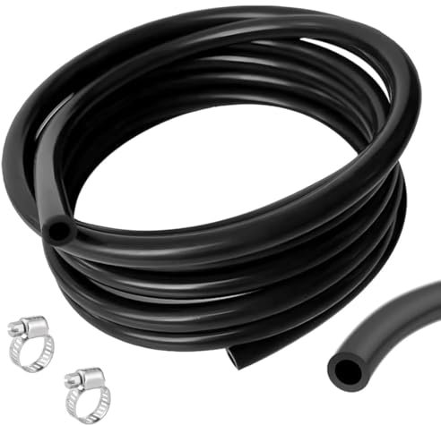 YOYEAH 3m Vacuum Hose Automotive Flexible Silicone Hose 5mm High Temperature Vacuum Hose with 2 Clamps 110psi Max Pressure Vacuum Pump Automotive (id 5mm Od 10mm)