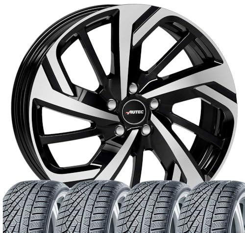 4 Winterräder Winter Rixon 7,5x18 ET 50 5x112 Schwarz poliert mit 225/45 R18 95V CON WinterContact TS 870 P XL FR Evc