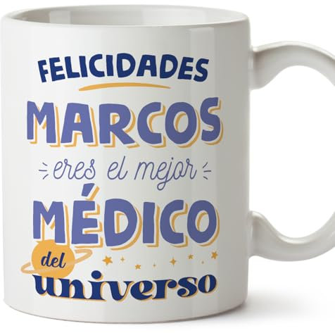 MUGFFINS Tazas Personalizadas para MÉDICO hombre - En Español - Mejor del universo - 11 oz / 330 ml - Regalo Personalizable original y divertido