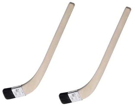 2 Pack Radiator Paint Brushes, 1.5 Bristle Brushes Curved Wall Paint Brush with Long Wood Handle for Painting Awkward Areas