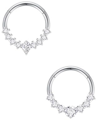 jagosen Septum Piercing Ring 16g 8/10mm Chirurgenstahl Nasenpiercing Nasenring Nostril Lippenpiercing Ring Septum Clicker