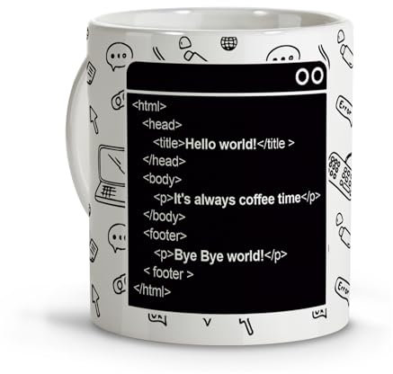 Tazze originali da regalare. Tazza per colazione. Regali originali per uomo. Bangles Ingraçadas Dettagli colleghi. Uomo amico invisibile. Tazza programmatore. Codice di programmazione