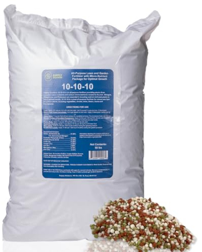 Supply Solutions 10-10-10 Complete Lawn & Garden Granular Fertilizer with Micronutrients – Balanced NPK Plant Food for Soil Health, Blooms & Roots – Safe for Vegetables, Fruits, Lawns (50 Pounds)