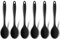 6 Stück Plastiklöffel, Kochlöffel Silikon Rührlöffel Hitzebeständig Serviertischlöffel Antihaft Silikon Löffel für Camping-Essen Kochen Rühren Mixen Backen, 20,3cm, Schwarz