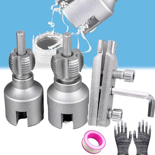 StyBtt 5 Pezzi Filiera per Filettatura, Filettatrice per Tubi Idraulici per Trapani Elettrici, Kit Filettatura Maschio e Femmina, Maschi per Filettatura, per Tubi Dell'acqua 1/2 (DN15) e 3/4 (DN20)