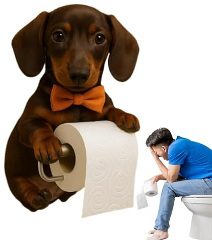 Jubilofex Toilettenpapierhalter, Halterung für Toilettenpapier, Hund, Spender aus Kunstharz, niedliches, Badezimmerzubehör für Hotel, Camping, Auto, Haus