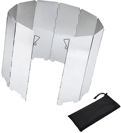 Alasum Windschutzgitter für Gaskocher aus Aluminium 9 Stück für Camping und Picknick Hitzeeffizienter und Verlustverhindernder Windschutz für Außenbereich Zufällige Farbe