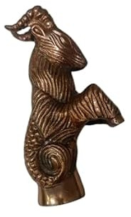 Victorian Solid Brass Goat-Head Walking Stick – Designer Animal Handle Cane, Stylish Gift for Men & Women