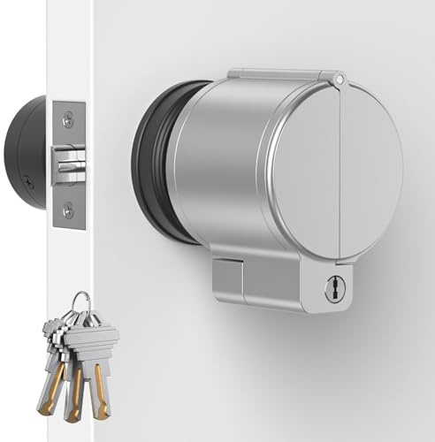 AST Adjustable Door Knob Cover with High Security Cylinder and 3 Brass Keys