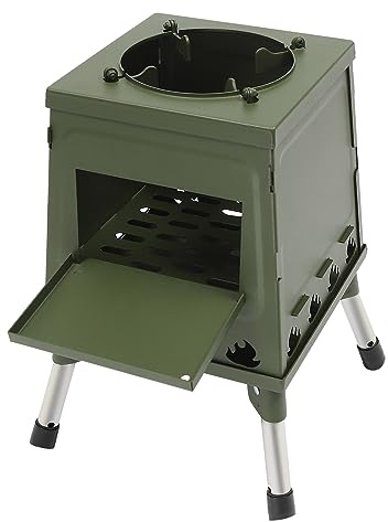 Réchaud de tente - 22 x 22 cm - Poêle à bois portable - Chauffage de tente - Pour camping, randonnée, pêche sur glace