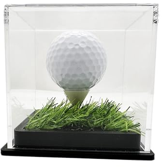 HH-GOLF Transparente Acryl-Golfball-Vitrine, Golfball-Schaukasten für Loch in einem Ball, transparente einzelne Golfball-Vitrine mit Grasbasis (Golfball-Display) (Golf)