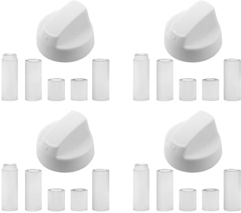 4X White Control Knob for Cooker, Oven & Hob – Easy Fit with Adaptors – Compatible With Neff