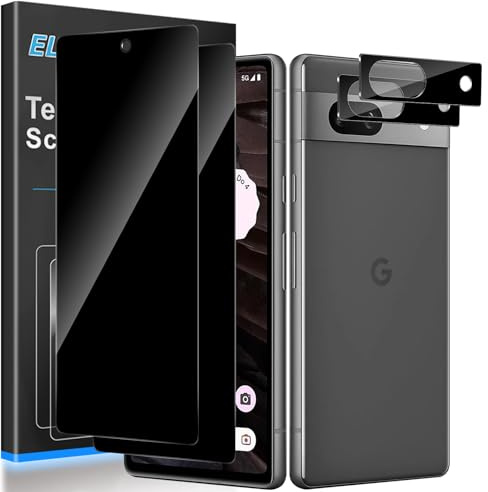ELYCO Cristal Templado Antiespia para Google Pixel 7A, 2+2 Piezas
