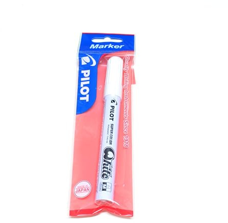 Pilot Supercolour Fine Permanent Marker 1.0 mm Tip - Silver, Single Pen