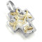 Goldanhänger Unisex Kettenanhänger Anhänger für Halskette Kreuz bicolor aus 375 9 kt Gold 14 x 12 mm inkl. Schmuckbox