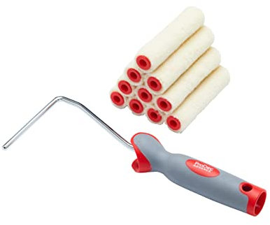 ProDec 11 pezzi da 4 pollici di rulli per pittura in mohair lucido e telaio per una finitura liscia con vernice lucida e satinata, vernice e mordente su battiscopa, davanzali, porte