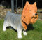 JS Garten Deko Gartenfigur Tierfigur Dekorationsfigur Hund Yorkshire Terrier H 34 cm Dekofigur aus Kunstharz
