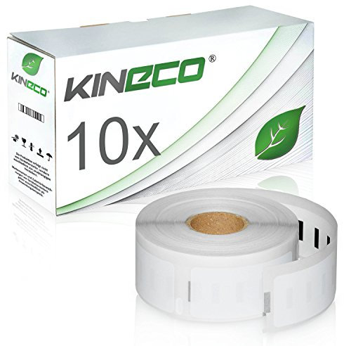 10 Adress-Etiketten Rollen kompatibel mit Dymo 11352 für Dymo LabelWriter 450 Twin Turbo, Labelwriter 400 Twin Turbo, 310, 320, 330 Series Turbo, SE450 - je 500 (5000x) Etiketten 54x25mm