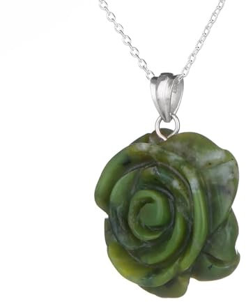 Irish Rose - Irische Rose Kette aus grünem Connemara Marmor & Sterling Silber - Handgefertigt in Irland