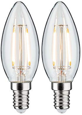 Paulmann 28474 LED Lampe Kerze 2x2W Leuchtmittel Klar Birne Beleuchtung 2700K E14