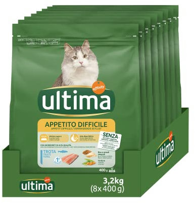 Ultima Apétit difficile Forelle Trockenfutter für Katzen, 8 x 400 g, insgesamt 3,2 kg