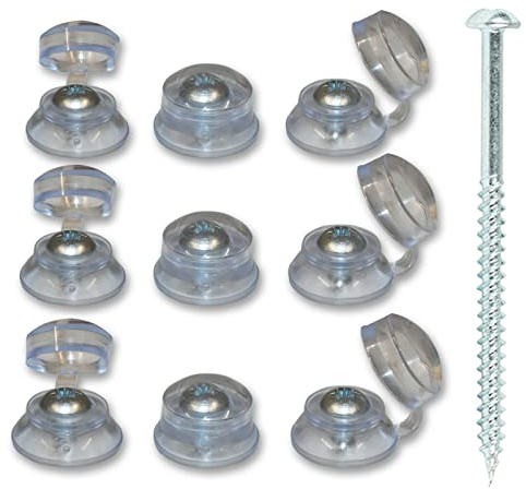 200, 2 (50mm) Corrugated PAN Head Roofing 2 Screws & 200 Clear Strap CAPS for Clear Sheets
