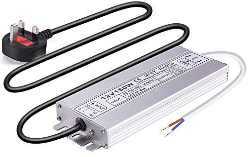 Idealyuan 12VDC 12.5Amp 150Watts LED Driver,Waterproof IP67 LED Power Supply Low Voltage Transformer Adapter,100V-260V AC to 12V DC Output for Any 12VDC LED Lighting