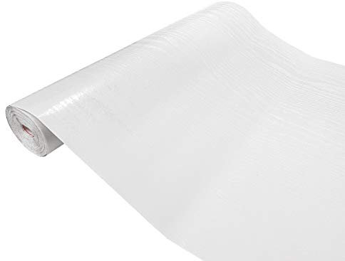 Klebefolie Möbel 67,5x1500 cm | Möbelfolie selbstklebend in Holzoptik | Folie für Möbel zur einfachen Renovierung von Türen, Tischen und Regalen | Klebefolie dekorativ und abwaschbar | Weiß Glänzend