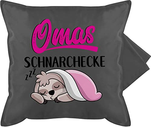 Kissenbezug - Oma Großmutter - Omas Schnarchecke - Faultier - 50 x 50 cm - Grau - geschenke für omi oma-geschenke grandma ecke kuschelkissen geschenk kissen grandmother kissenhüllen enkelkinder