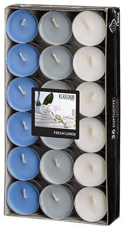 GALA Flavour by Duftlichte Ø 38 mm, 17 mm Weiss - Fresh Linen Ton in Ton 96977 Teelichte Duftkerzen, 288 Stück