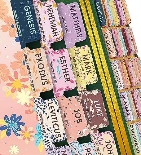 Bibel-Tabs Soft Pastel – Soul Nourishing Book Summaries – 66 Peel-and-Stick laminierte Bibel-Tabs Großer Druck | Bibel-Tabs für Frauen, Bibel-Tabs für Lernbibel, Bibelbuch-Tabs