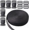 Schweres Nylon Gurtband, 10m x 25mm Gurtband mit 10 Paare Schnallen Nylon Kleidung Gurtband für Rucksack Tasche Koffergurt Gürtel