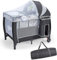 DREAMADE Babybett mit Matratze 120 x 60 cm, Klappbar Kinderreisebett mit Rollen & Moskitonetz & Wickelauflage & Tragetasche, Reisebett Baby 0-3 Jahren bis 15 kg belastbar (Model 2-Grau)
