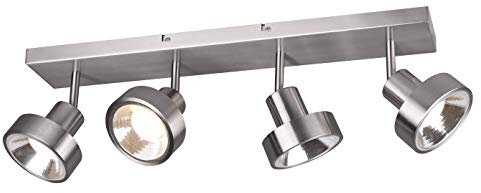 meineWunschleuchte Deckenstrahler 4-flammig aus Metall Silber matt, Breite 60cm
