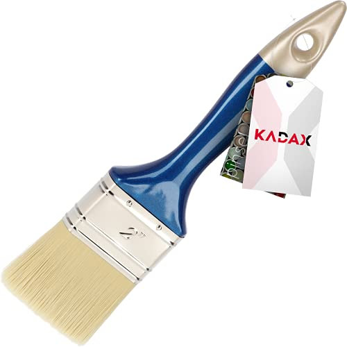 KADAX Einfacher Pinsel aus Kunststoff, Flachpinsel mit komfortablem Griff, Malerpinsel, Lackpinsel, Borstenpinsel, Lasurpinsel mit synthetischen Borsten (2)