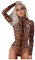 SSLLH Damen Teddy Bustier Sexy Erotische Leopard Dessous Corset Rollkragen Langarm Oberteile für Frauen Baby Dolls Negligés Body Bodysuit Clubwear Overall Abnehmbare Unterwäsche, Mehrfarbig, M