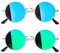 Joopin Ronde Vintage Lunettes de Soleil Polarisée pour Homme et Femme 2 Pack Lunettes Rétros Style Solide Basique Miroir Effet Bleu et Vert
