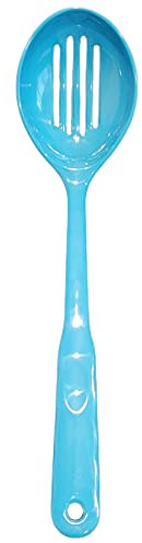 Handy Housewares 12.5 Long Handled Colorful Melamine Slotted Serving Spoon (Blue, 1 Pack)