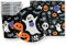 AKH® Set di stoviglie usa e getta per Halloween,8 piatti di carta di Halloween,16 tovaglioli di Halloween,8 bicchieri di carta per Halloween,forniture per feste a tema spettrale usa e getta,bambini