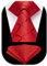 HISDERN Herren Krawatte Rot Formelle Klassische Karierte Krawatten mit Einstecktuch Hochzeit Herrenkrawatte und Taschentuch Set für Männer