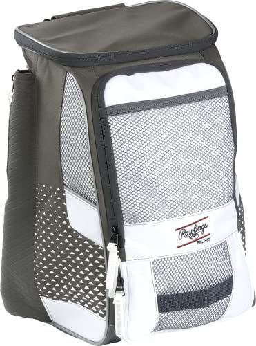 Rawlings | R500 2.0 Rucksack Ausrüstungstasche | Baseball/Softball | Weiß/Grau