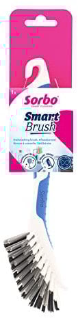 Sorbo Smart Brush, Dish Brush, Washing up brush with Non-Slip Soft-Grip Handle, Durable, Long Lasting, Heat Resistant and Dishwasher Safe,Available in Assorted Colours Blue, Grey, Green,6 x 10 x 26 cm
