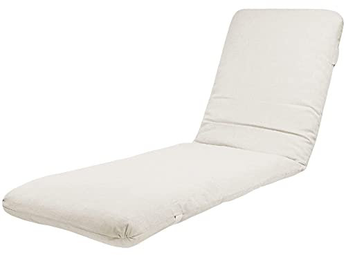 TIENDA EURASIA - Cojín para Tumbona de Jardín, Relleno de Fibra Acolchada, Funda de Tela Lavable con Cremallera, Cojines para Tumbonas (170 x 50 x 6 cm, Crudo)