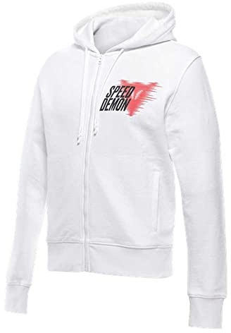 Dainese - Speed Demon Veloce Hoodie, Sweatshirt mit Kapuze und Frontreißverschluss aus Baumwolle, Mann, Brillant Weiß, L
